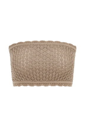 Serina Knit Crop Top - Taupe