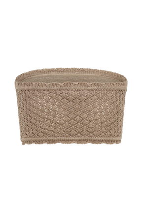 Serina Knit Crop Top - Taupe