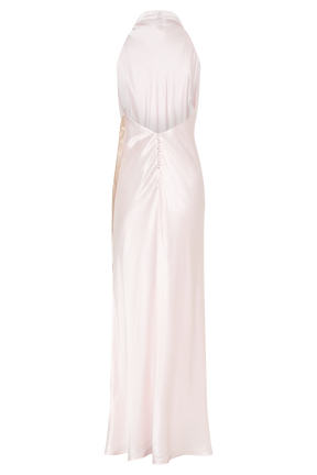 Esther Iridescent Satin Cowl Maxi Dress - Pale Pink