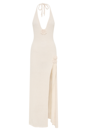 Cherie Knit Halter Maxi Dress - Nude