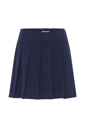 Julianna Cotton Pleated Mini Skirt - Navy