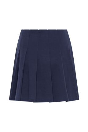 Julianna Cotton Pleated Mini Skirt - Navy