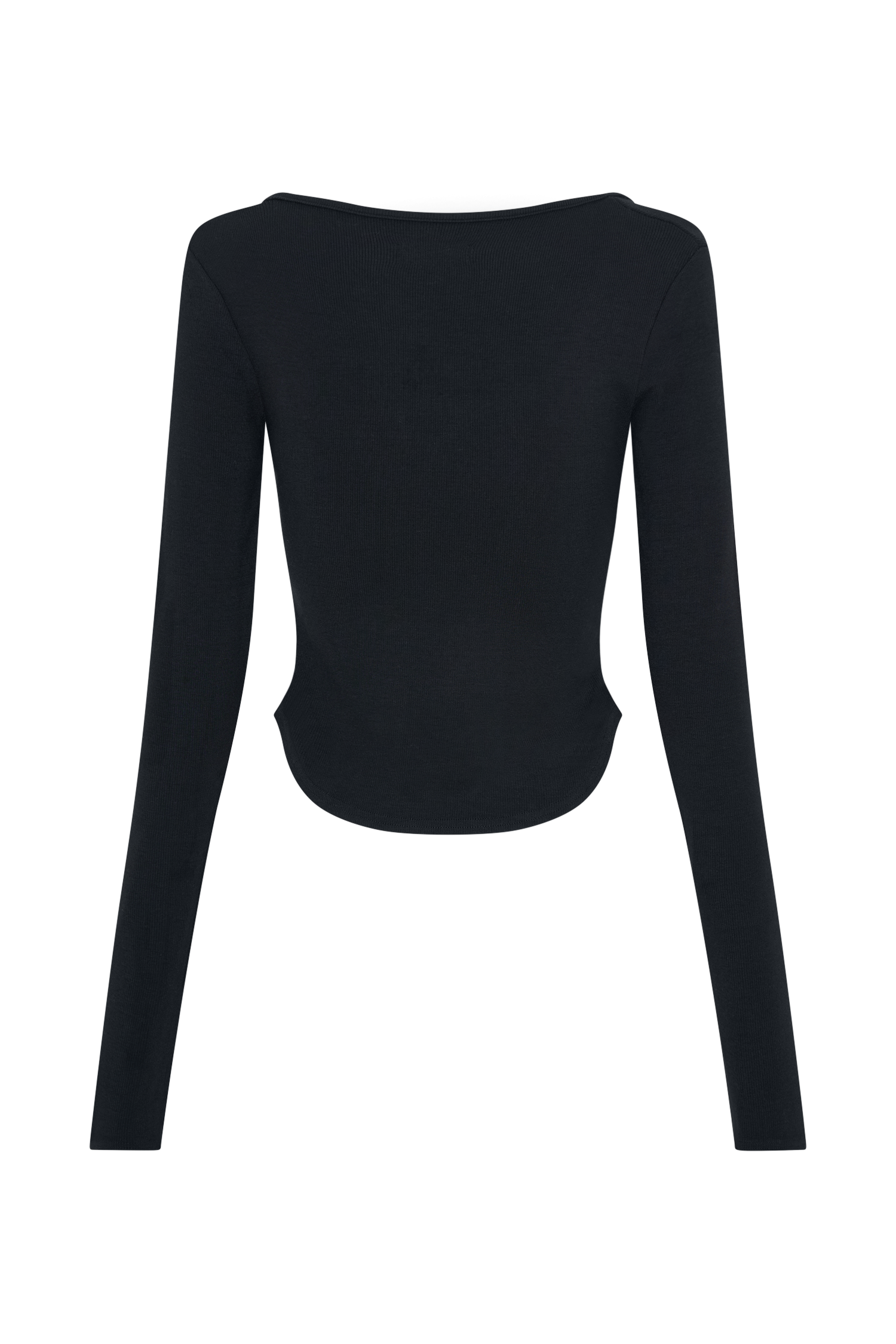 Natalia Modal Buckle Long Sleeve Top - Black