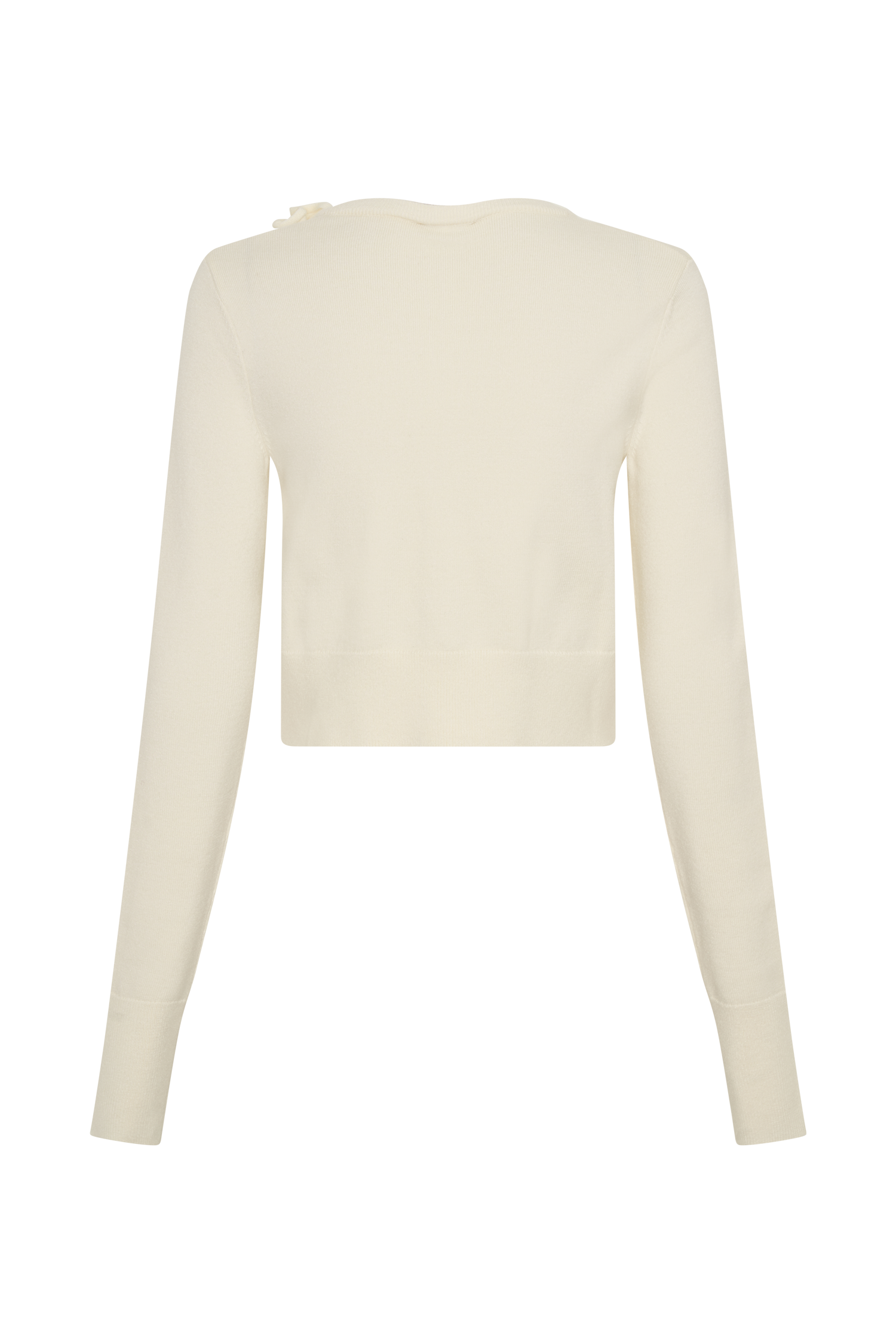 Gianna Knit Cardigan With Flowers - Cream