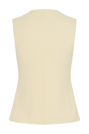 Malika Sleeveless Gold Button Vest - Lemon