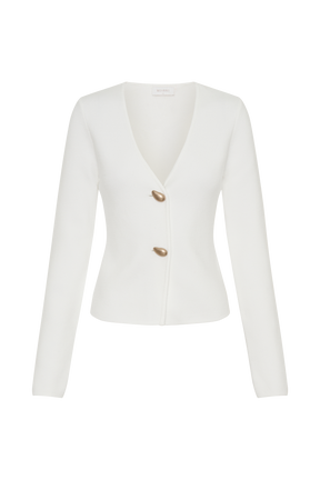 Veda Wide Sleeve Knit Cardigan - White