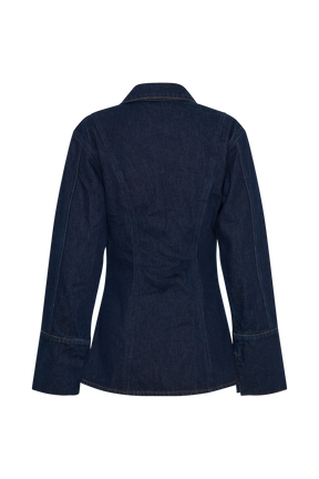 Jericho Asymmetrical Denim Shirt - Indigo Blue