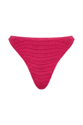 Skye Floral Crochet Tie Up Bikini Bottom - Pink Cherry