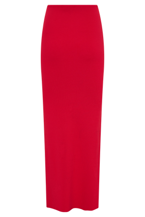 Keaton Fishtail Knit Maxi Skirt - Red
