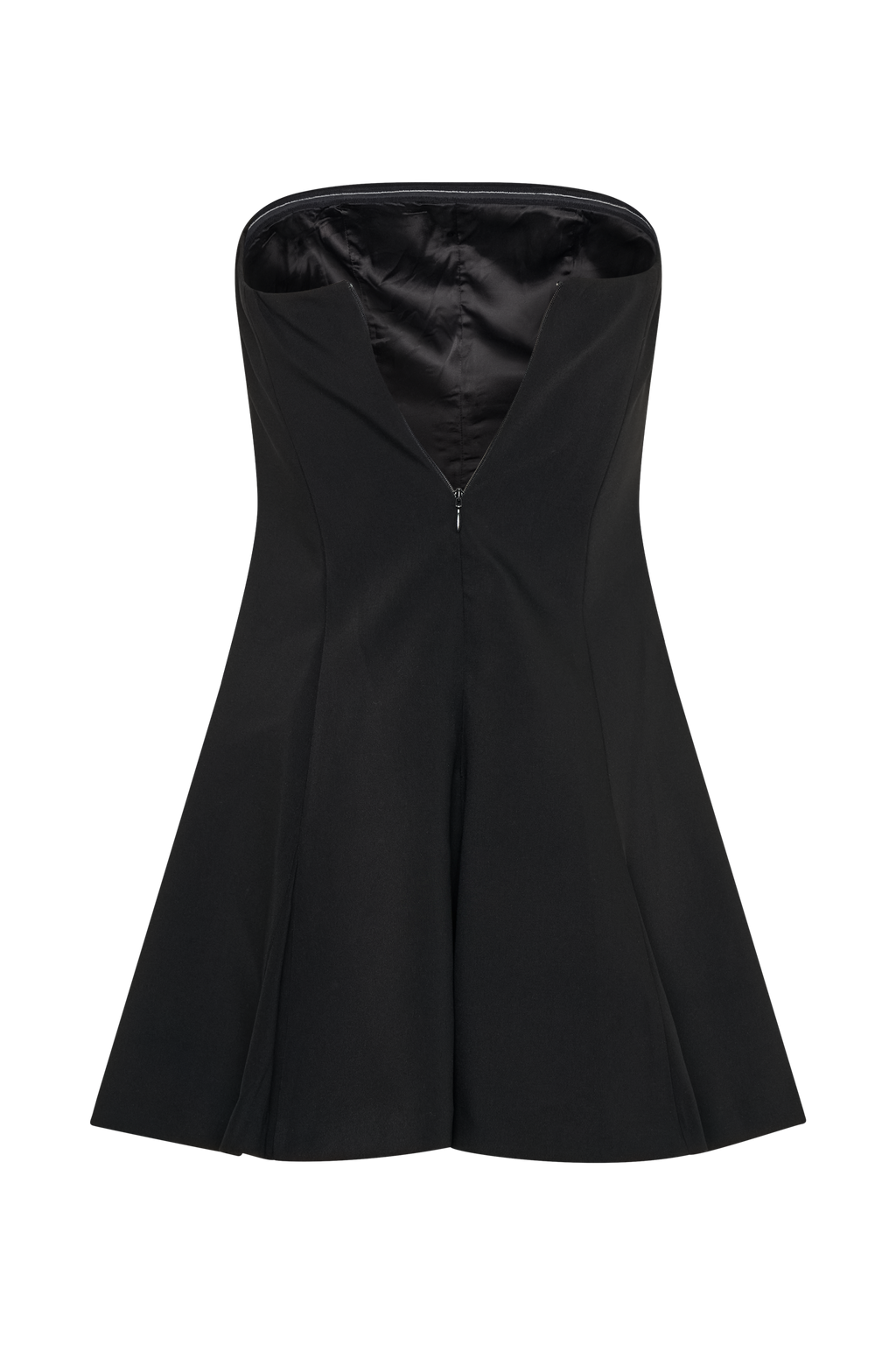 Indiana Strapless Suiting Mini Dress - Black