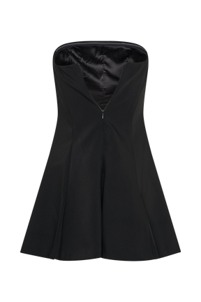 Indiana Strapless Suiting Mini Dress - Black