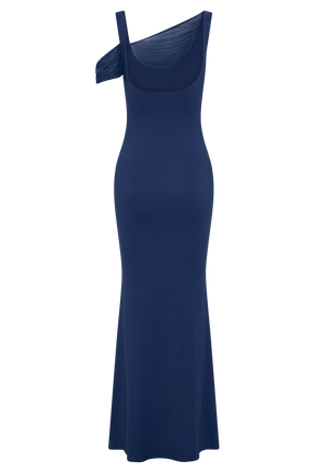 Janette Recycled Nylon And Mesh Sleeveless Maxi Dress - Navy