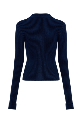 Erin Long Sleeve Button Cardigan - Navy