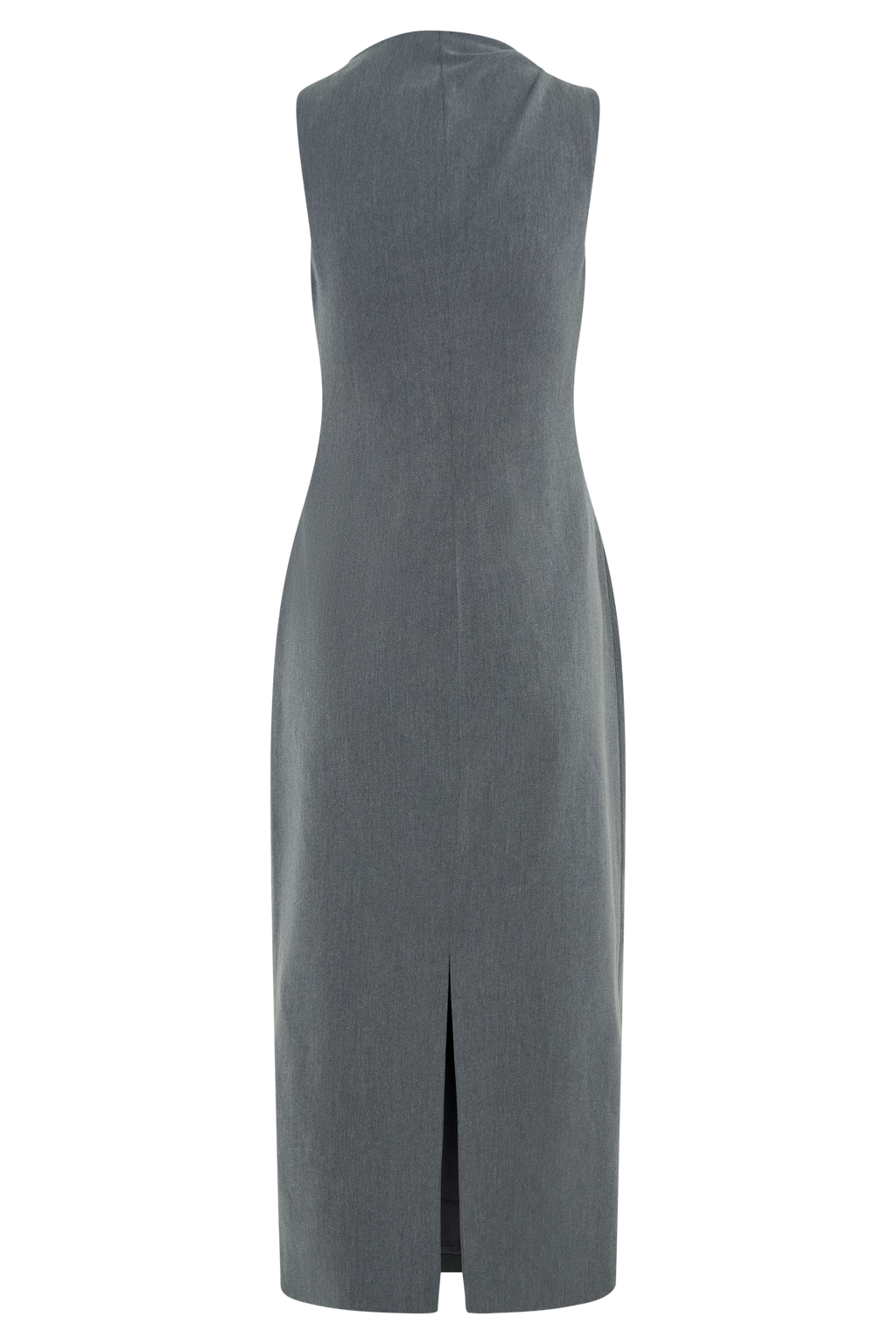 Taylor Draped Crepe Midi Dress - Charcoal Marle