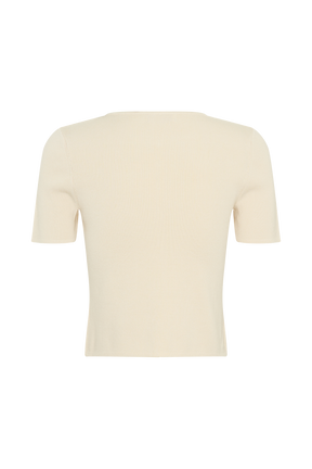 Monroe Embroidered Knit Top - Cream And Ivory