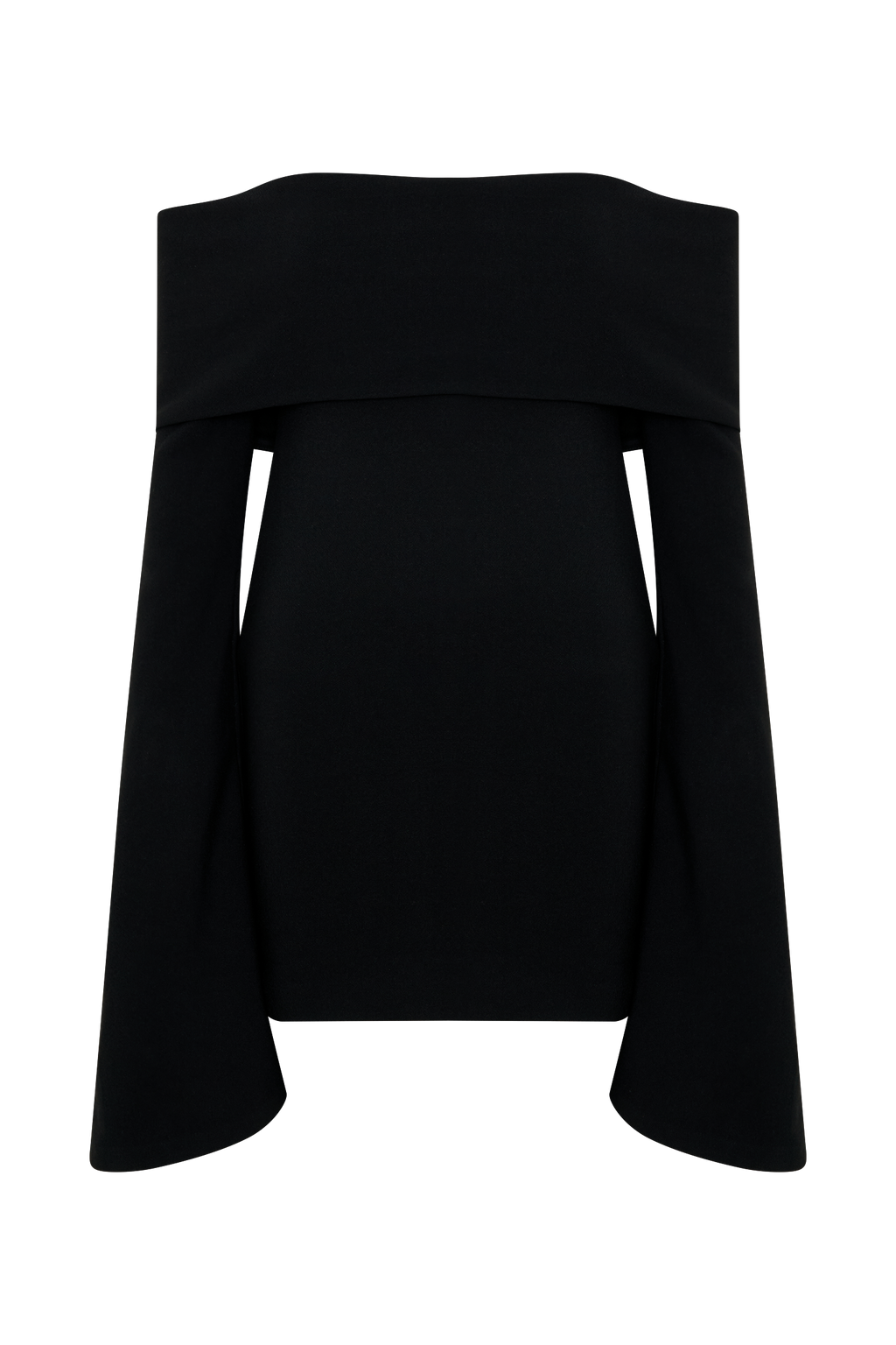 Dominique Off Shoulder Long Sleeve Mini Dress - Black
