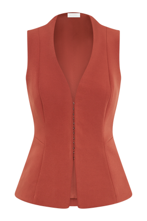 Melinda Structured Vest Top - Chilli
