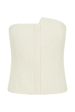 Parker Boucle Strapless Asymmetric Top - Ivory