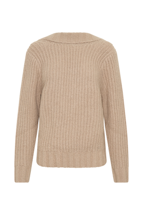 Candice Oversized Low Back Knit Jumper - Stone Marle