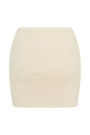 Monroe Embroidered Knit Mini Skirt - Cream And Ivory