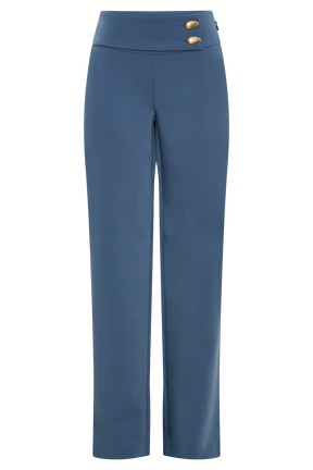 Lindie Straight Leg Suiting Pants - Steel