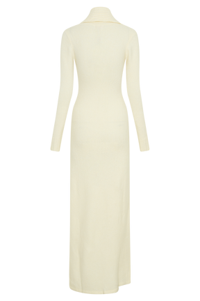 Alessandra Reversible Knit Maxi Dress - Ivory Marle