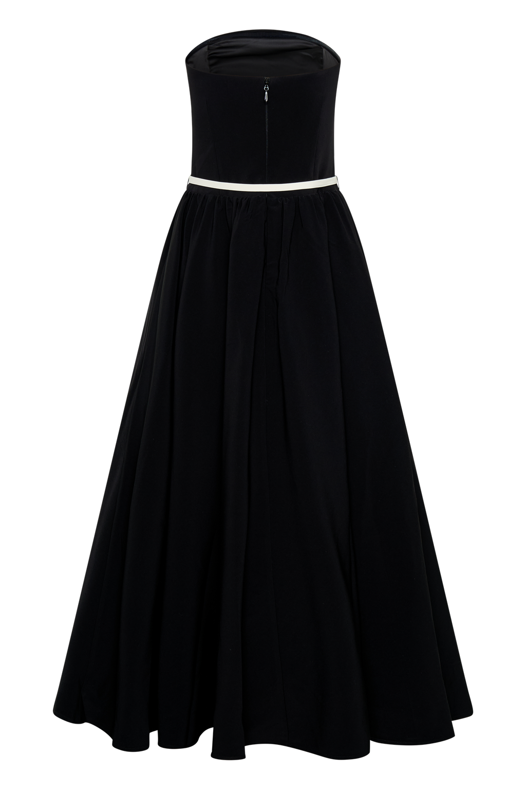 Penny Strapless Contrast Midi Dress - Black & White