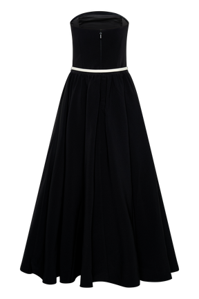 Penny Strapless Contrast Midi Dress - Black & White