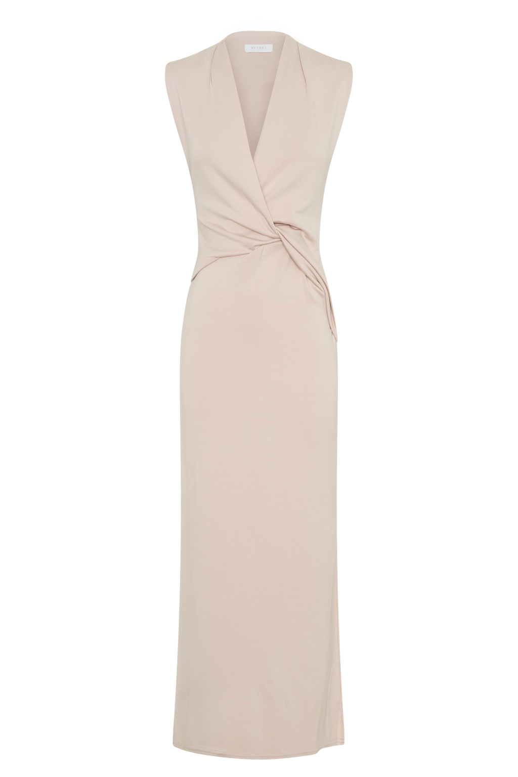 Lorelei Crepe Twist Midi Dress - Taupe