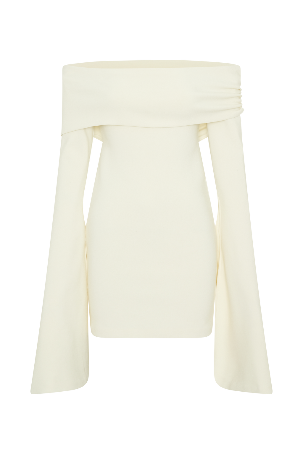 Dominique Off Shoulder Long Sleeve Mini Dress - Ivory