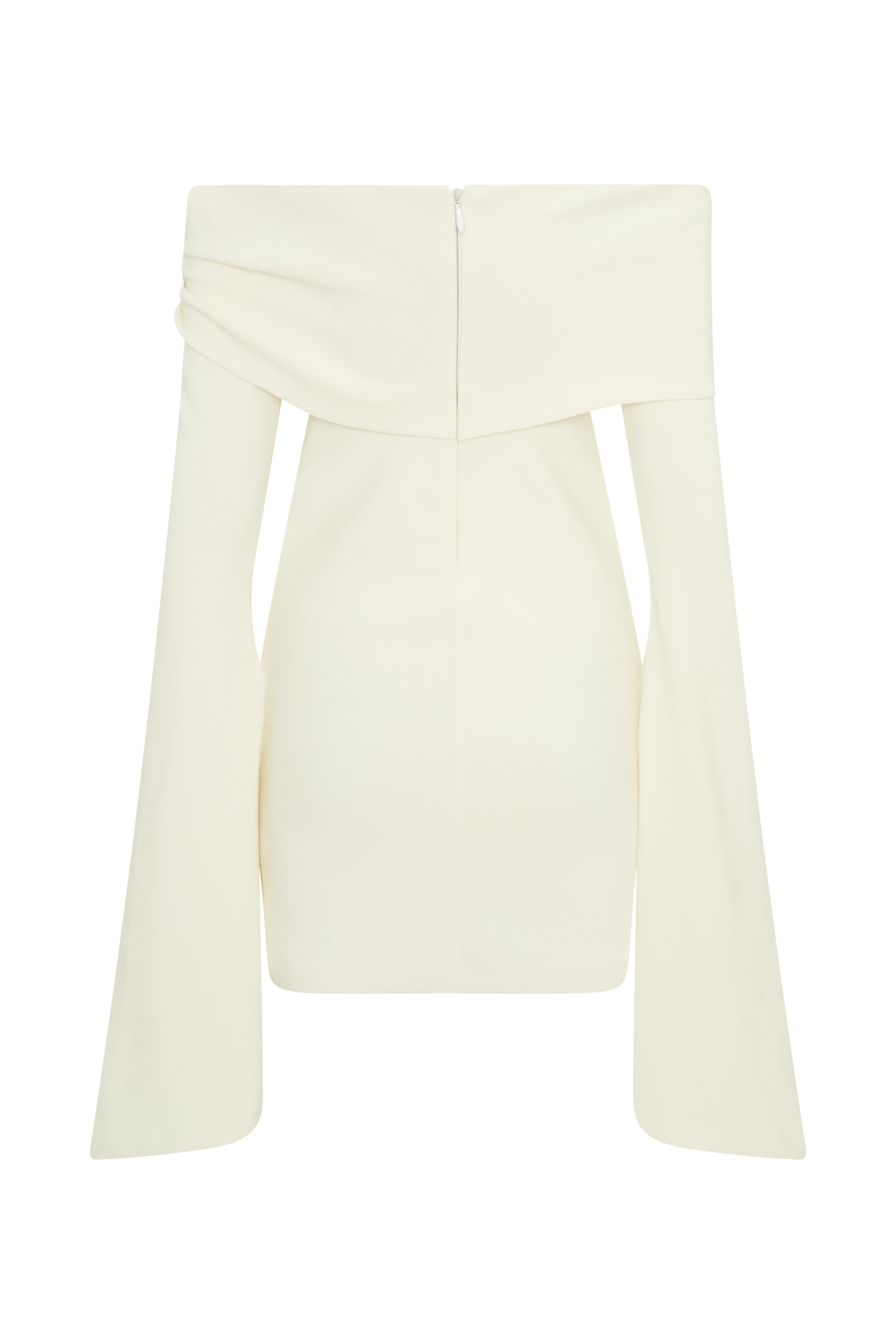 Dominique Off Shoulder Long Sleeve Mini Dress - Ivory