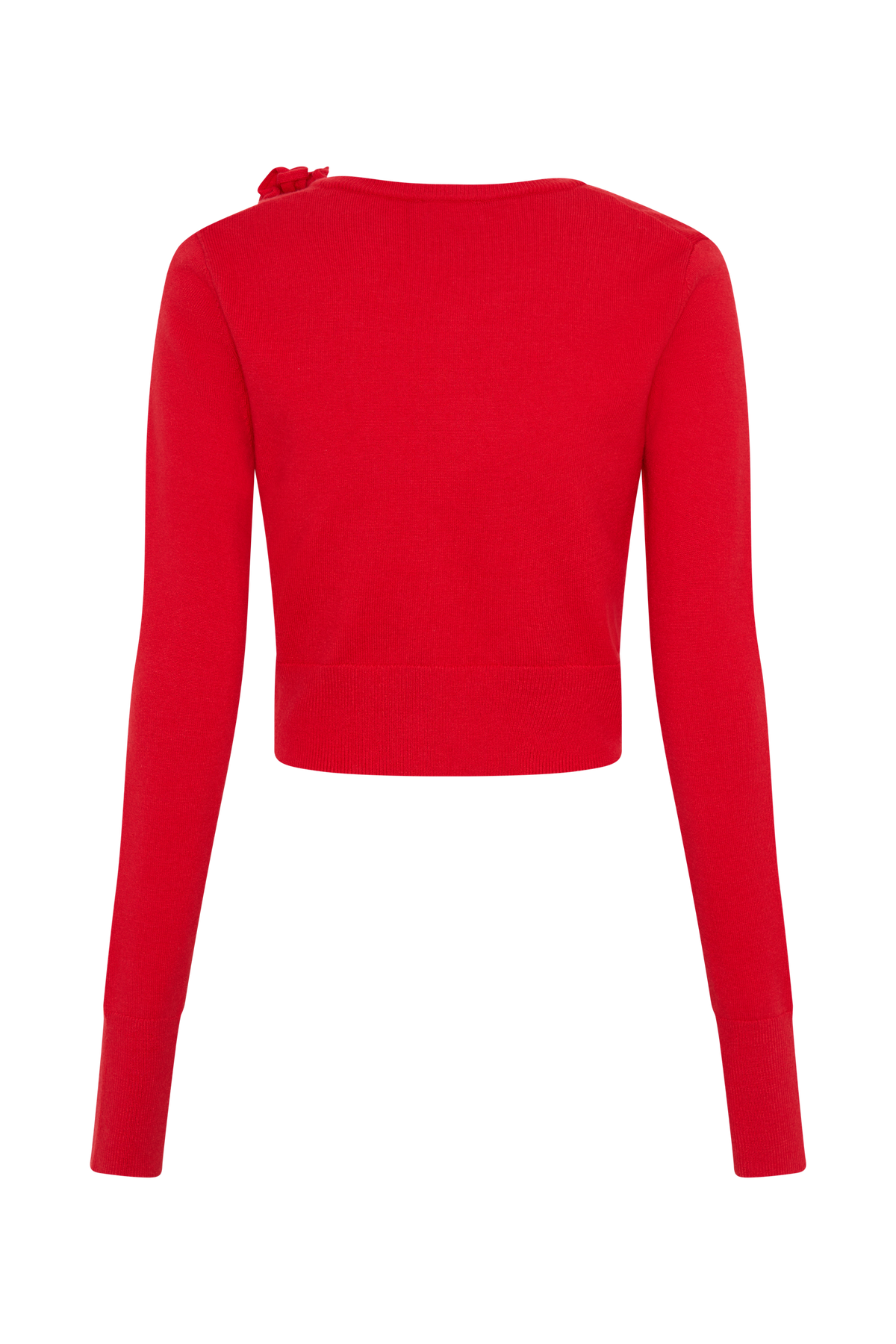 Gianna Knit Cardigan With Flowers - Red