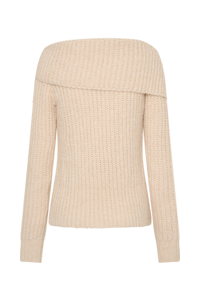 Alicia Off Shoulder Knit Top - Cream