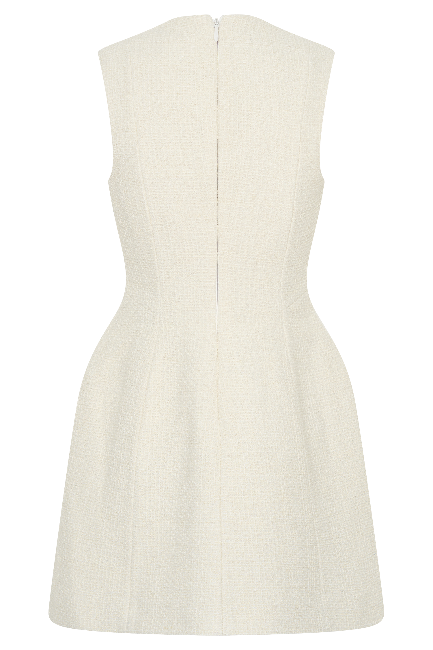 Danna Boucle Mini Dress With Pleats - White