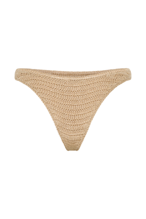 Skye Floral Crochet Tie Up Bikini Bottom - Gold