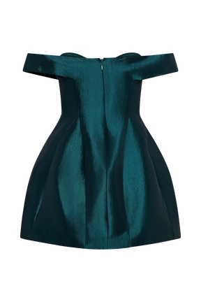 Diana Off Shoulders Mini Dress - Deep Emerald