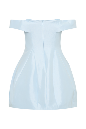 Diana Off Shoulders Mini Dress - Powder Baby Blue