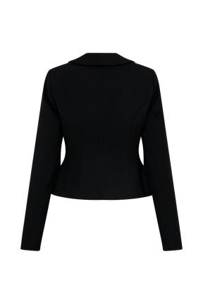 Gracia Suiting Long Sleeve Blazer - Black