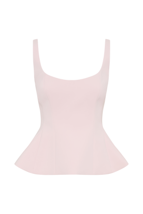 Korrie Suiting Peplum Top - Powder Pink