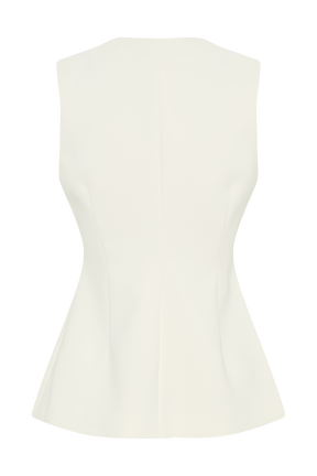 Katelyn Short Sleeve Suiting Top - Ivory