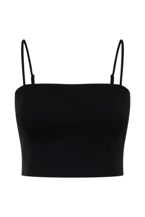 Grace Suiting Crop Top - Black