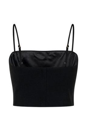 Grace Suiting Crop Top - Black