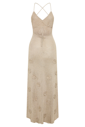 Suki Metallic Knit Maxi Dress - Gold