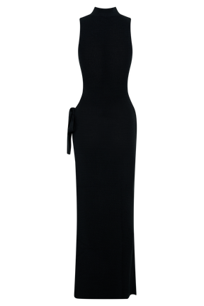 Stephanie Cut Out Knit Maxi Dress - Black