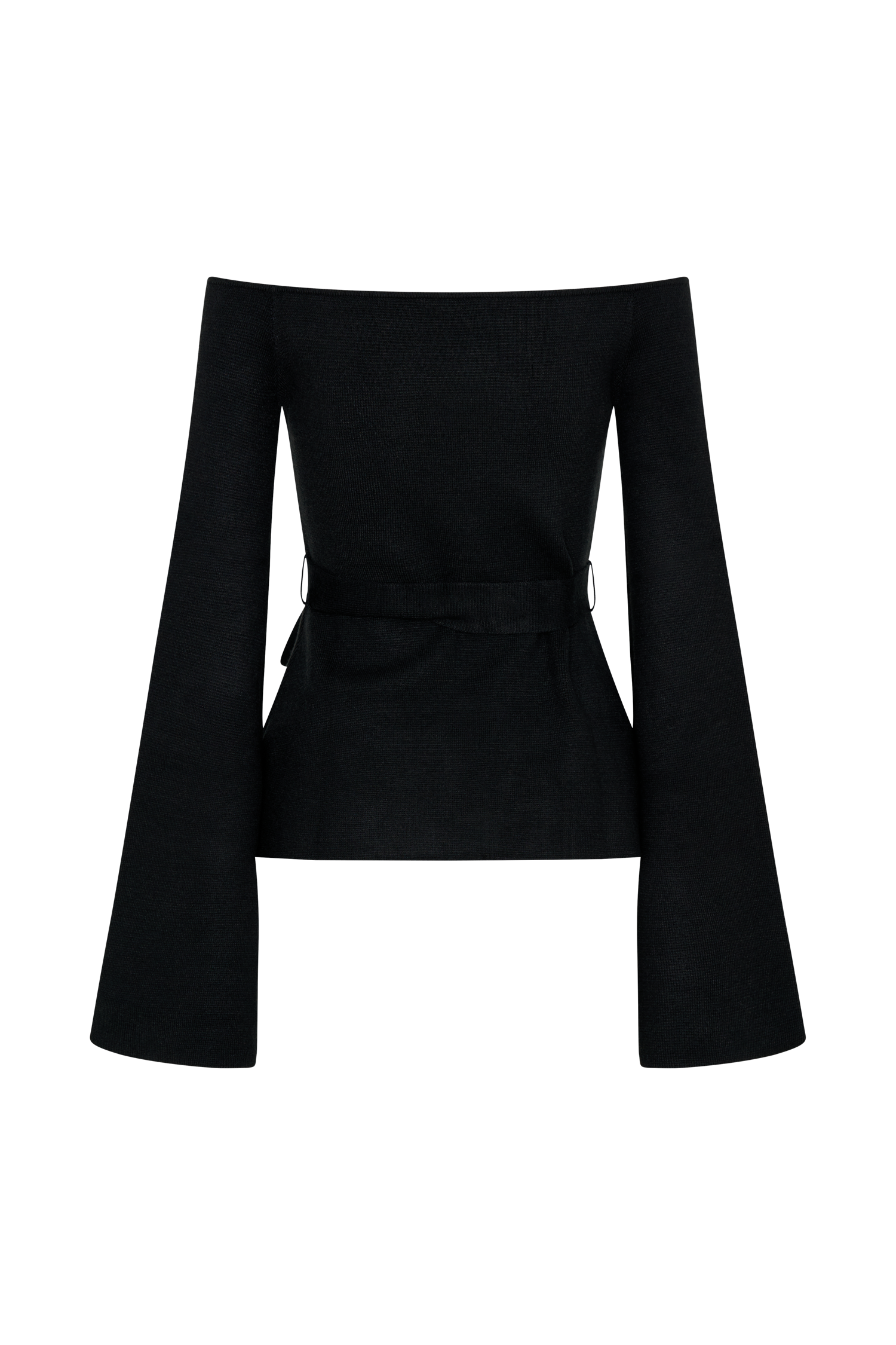 Kyle Off Shoulder Knit Top - Black