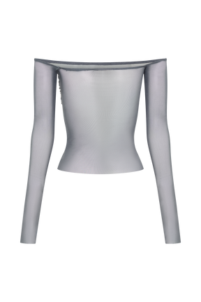 Garcelle Diamante Off Shoulder Top - Gunmetal