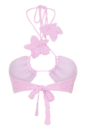 River Floral Crochet Bikini Top - Lilac
