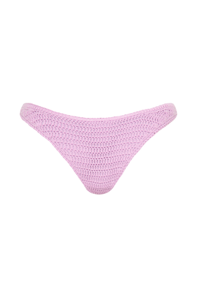 Skye Floral Crochet Tie Up Bikini Bottom - Lilac