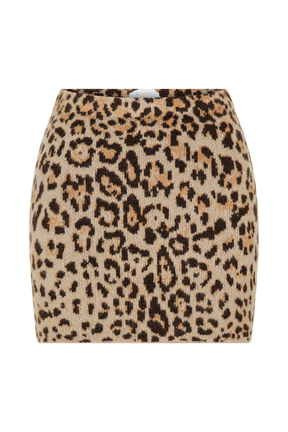 Marissa Knit Mini Skirt - Leopard Print