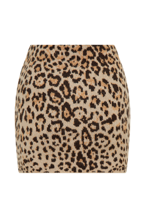 Marissa Knit Mini Skirt - Leopard Print